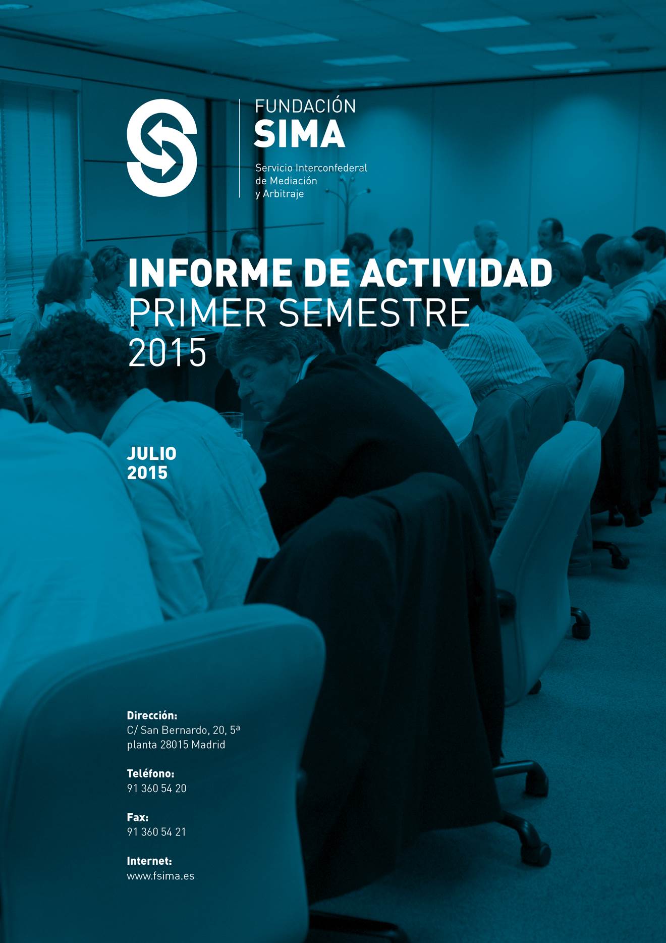 Carátula informe actividad primer semestre 2015