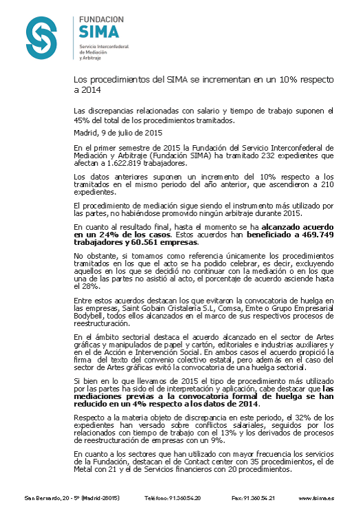 Carátula nota prensa primer semestre 2015